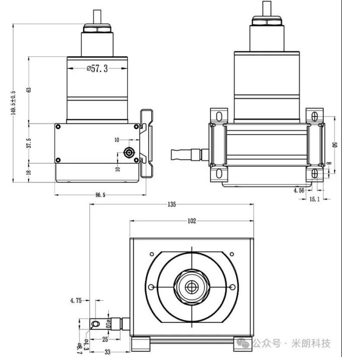 米朗科技防水防爆型（磁感应）拉绳位移传感器4