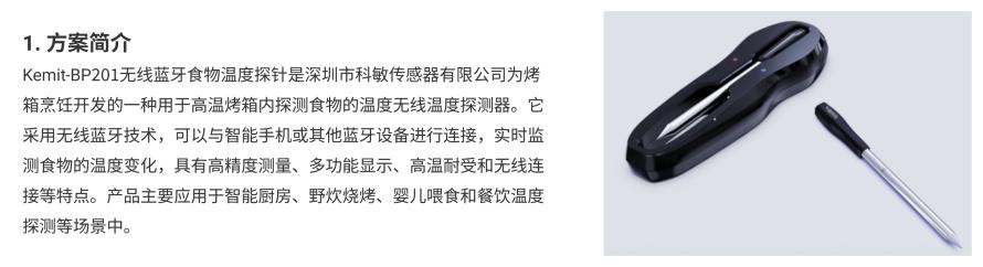 Kemit-BP201无线蓝牙食物温度探针方案1